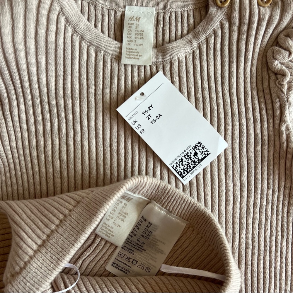 H&M 2-piece Rib-knit Cotton Set, 2T - Picture 6 of 6